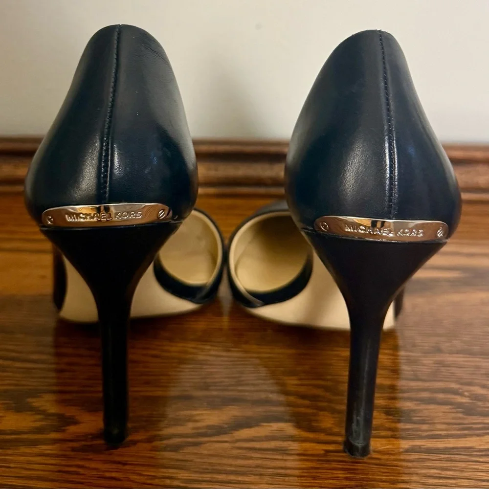 Staple Michael Kors Black Pointed Toe D'Orsay Pumps Julieta High-Heel - Picture 5 of 6